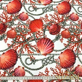 Halat ve Midyeler Desenli Kumaş