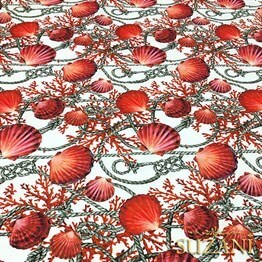 Halat ve Midyeler Desenli Kumaş