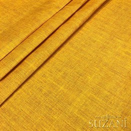 Hardal Keten Görünümlü Dijital Baskılı Kumaş