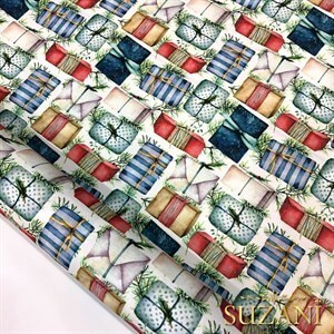 Hediye Paketi Desenli Dijital Baskılı Kumaş