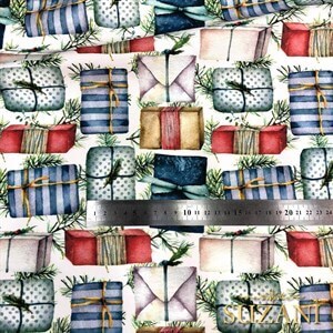 Hediye Paketi Desenli Dijital Baskılı Kumaş