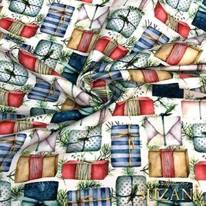 Hediye Paketi Desenli Dijital Baskılı Kumaş