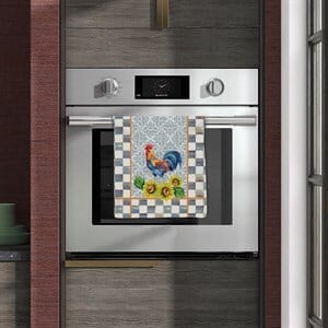 Horoz Desenli Dikişsiz 4lü Fırın Örtüsü Kumaşı