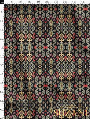 İkat Desenli Dijital Baskılı Kumaş