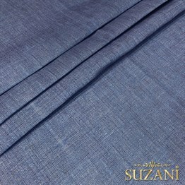 İndigo Keten Görünümlü Dijital Baskılı Kumaş