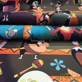 Kafatası Orkestra Desenli Pop Art Kumaş