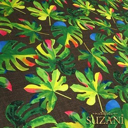 Kahve Keten Deve Tabanı Desenli Kumaş