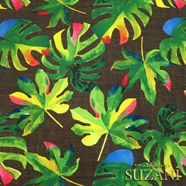 Kahve Keten Deve Tabanı Desenli Kumaş