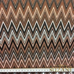 Kahve Renk Geçişli Zigzag Kumaş