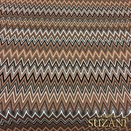 Kahve Renk Geçişli Zigzag Kumaş