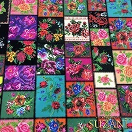 Kanaviçe Patchwork Desenli Kumaş