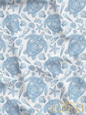 Kaplumbağa Desenli Dijital Baskılı Kumaş