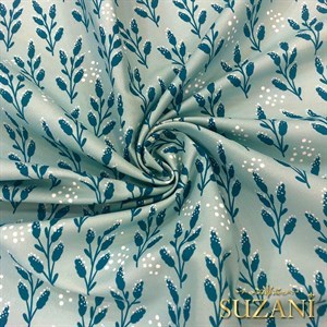 Kar taneli Yapraklar Dijital Baskılı Kumaş