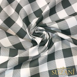 Karadut Büyük Pötikare Desenli Dijital Baskılı Kumaş