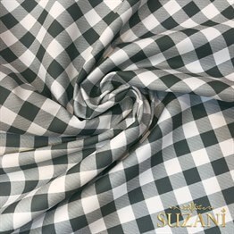 Karadut Küçük Pötikare Desenli Dijital Baskılı Kumaş