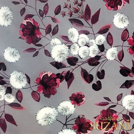 Karahindiba Desenli Dijital Baskılı Kumaş