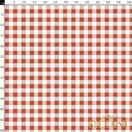 Karamel Küçük Pötikare Desenli Dijital Baskılı Kumaş