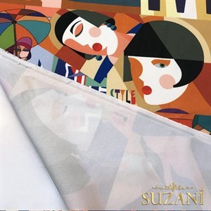 Karnaval Kolaj Desenli Dijital Baskılı Kumaş