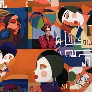 Karnaval Kolaj Desenli Dijital Baskılı Kumaş