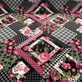 Karo Patchwork Desenli Kumaş