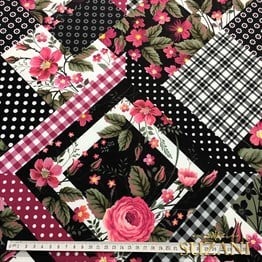 Karo Patchwork Desenli Kumaş