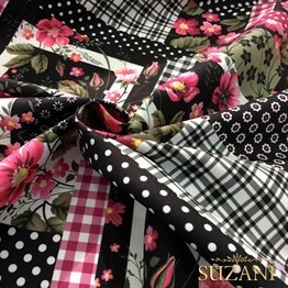 Karo Patchwork Desenli Kumaş