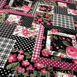 Karo Patchwork Desenli Kumaş