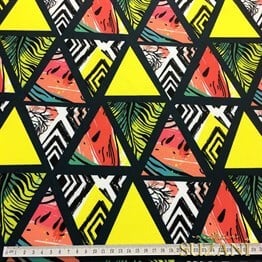 Karpuzlu Üçgenler Desenli Kumaş