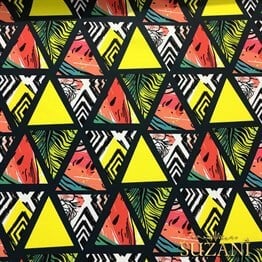 Karpuzlu Üçgenler Desenli Kumaş