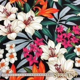 Kehribar Çiçek Desenli Kumaş