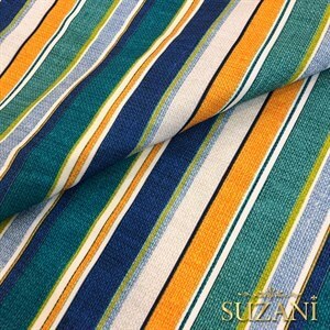 Keten Efektli Çizgi Desenli Dijital Baskılı Kumaş