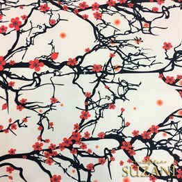 Kiraz Çiçekleri Desenli Kumaş