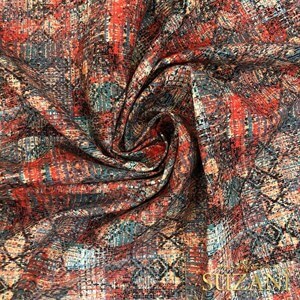 Kiremit Desenli Dijital Baskılı Kumaş