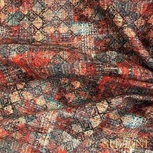 Kiremit Desenli Dijital Baskılı Kumaş