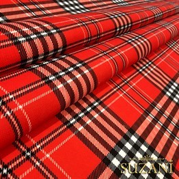 Kırmızı Beyaz Tartan Ekose Kumaş