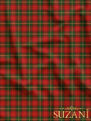 Kırmızı Ekose Desenli Dijital Baskılı Kumaş