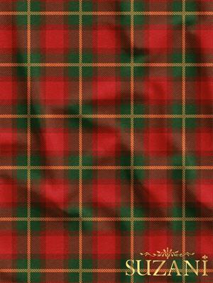 Kırmızı Ekose Desenli Dijital Baskılı Kumaş