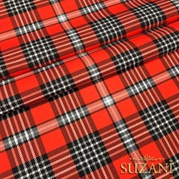Kırmızı İngiliz Ekose Kumaş