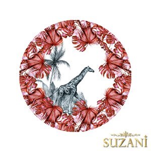 Kızıl Devetabanı Desenli Dikişsiz 3lü Supla Kumaşı