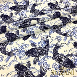 Koi Balık Desenli Kumaş