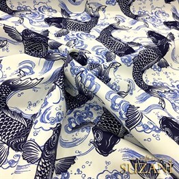 Koi Balık Desenli Kumaş