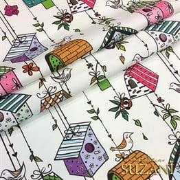 Kuş Yuvaları Desenli Kumaş