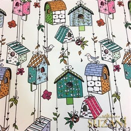 Kuş Yuvaları Desenli Kumaş