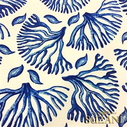 Lacivert Büyük Mercan Desenli Kumaş