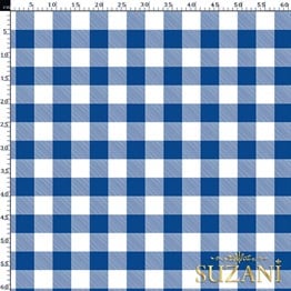 Lacivert Büyük Pötikare Desenli Dijital Baskılı Kumaş