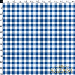 Lacivert Küçük Pötikare Desenli Dijital Baskılı Kumaş