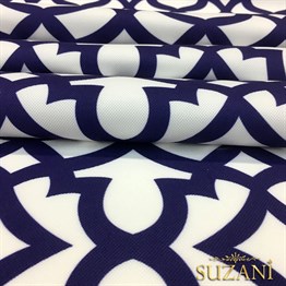 Lacivert Ottoman Desenli Kumaş