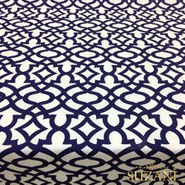 Lacivert Ottoman Desenli Kumaş