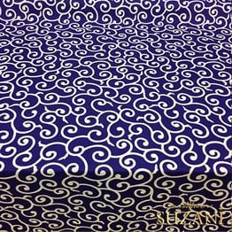 Lacivert Zemin Geometrik Batik Desenli Kumaş