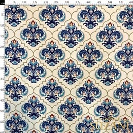 Lale Çini Desenli Kumaş